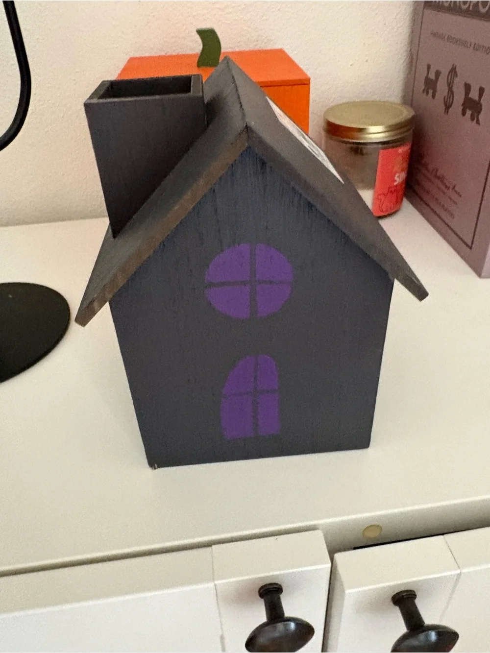 Target Bullseye Playground Haunted House Halloween Wood Tissue Holder Box New